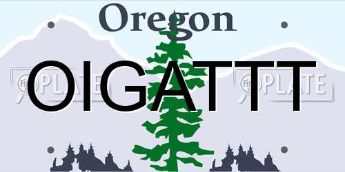 OIGATTT Oregon License Plate