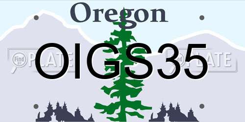 OIGS35 Oregon License Plate