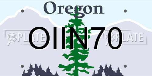 OIIN70 Oregon License Plate