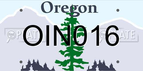 OIN016 Oregon License Plate