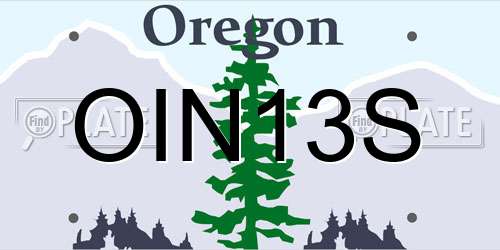 OIN13S Oregon License Plate