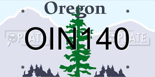 OIN140 Oregon License Plate