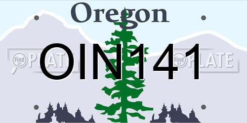 OIN141 Oregon License Plate
