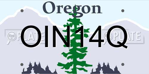OIN14Q Oregon License Plate