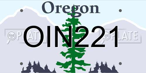 OIN221 Oregon License Plate