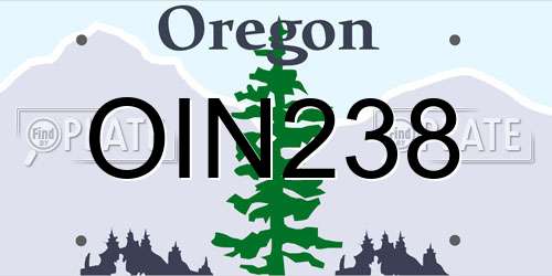 OIN238 Oregon License Plate