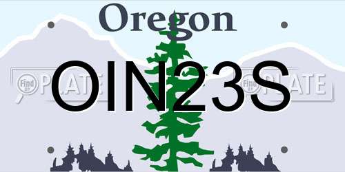 OIN23S Oregon License Plate