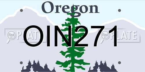 OIN271 Oregon License Plate