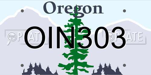 OIN303 Oregon License Plate