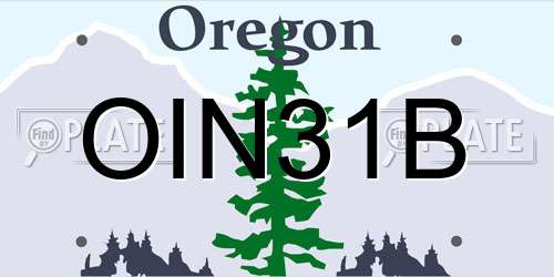 OIN31B Oregon License Plate
