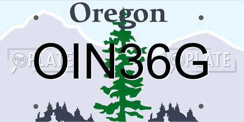 OIN36G Oregon License Plate