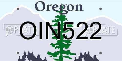 OIN522 Oregon License Plate