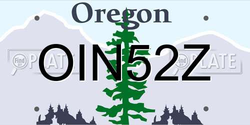 OIN52Z Oregon License Plate