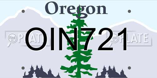 OIN721 Oregon License Plate