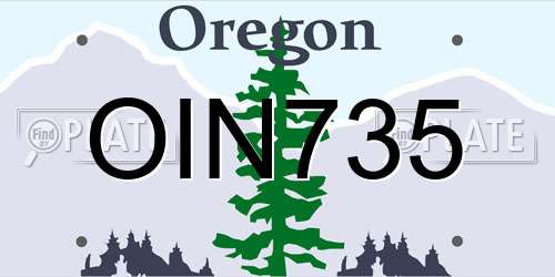 OIN735 Oregon License Plate