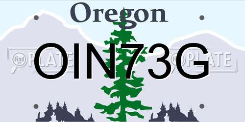 OIN73G Oregon License Plate