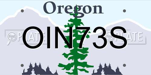 OIN73S Oregon License Plate