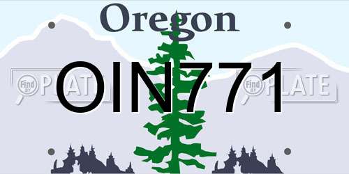 OIN771 Oregon License Plate