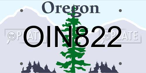 OIN822 Oregon License Plate