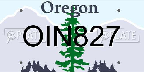 OIN827 Oregon License Plate