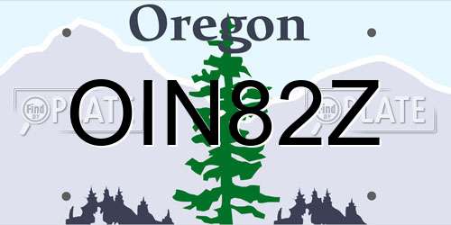 OIN82Z Oregon License Plate