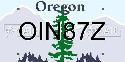 OIN87Z Oregon License Plate