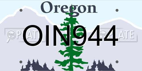 OIN944 Oregon License Plate