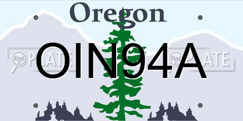 OIN94A Oregon License Plate
