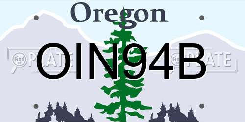 OIN94B Oregon License Plate