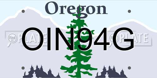 OIN94G Oregon License Plate