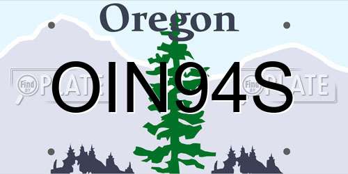 OIN94S Oregon License Plate
