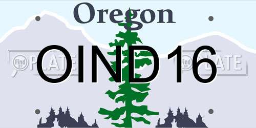 OIND16 Oregon License Plate