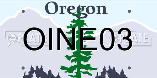 OINE03 Oregon License Plate