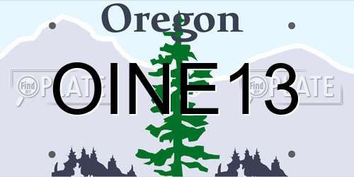 OINE13 Oregon License Plate