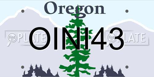 OINI43 Oregon License Plate