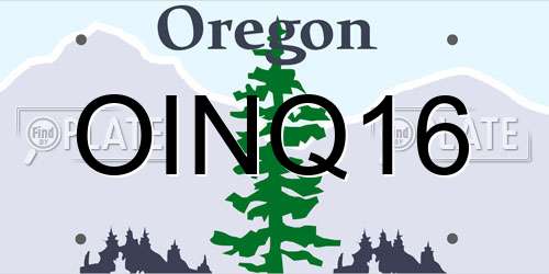 OINQ16 Oregon License Plate