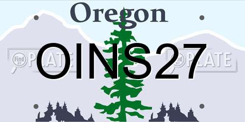 OINS27 Oregon License Plate