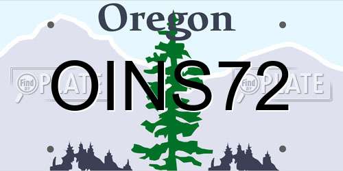 OINS72 Oregon License Plate