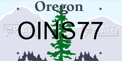 OINS77 Oregon License Plate