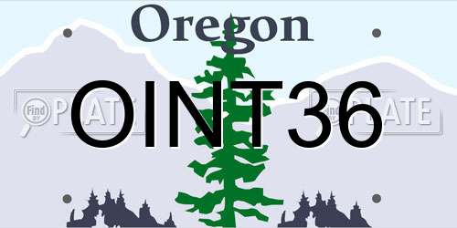 OINT36 Oregon License Plate