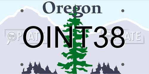 OINT38 Oregon License Plate