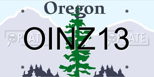 OINZ13 Oregon License Plate