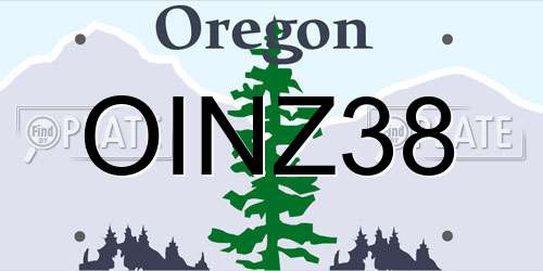 OINZ38 Oregon License Plate