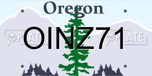 OINZ71 Oregon License Plate