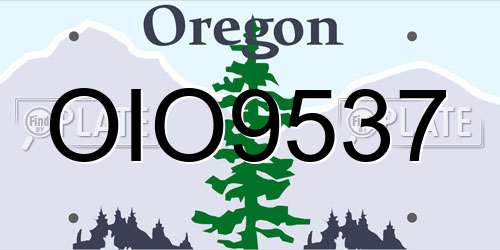 OIO9537 Oregon License Plate