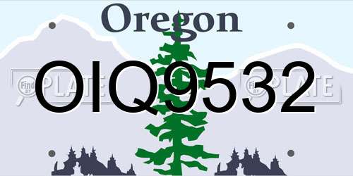 OIQ9532 Oregon License Plate