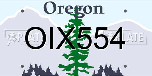 OIX554 Oregon License Plate