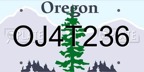 OJ4T236 Oregon License Plate