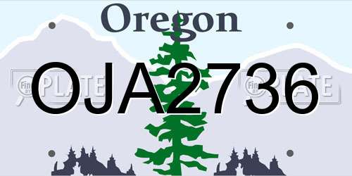 OJA2736 Oregon License Plate