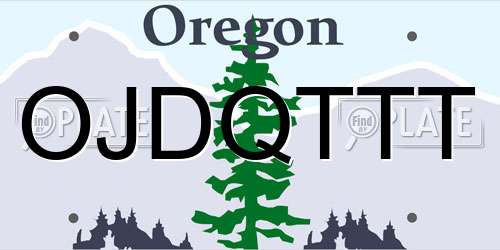 OJDQTTT Oregon License Plate